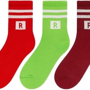 Men’s High Ankle Socks – 3-Pack – Red, Light Green, Maroon – Premium Cotton Blend for All-Day Comfort & Fit – Sports, Gym & Casual Use