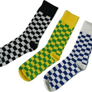 Men’s Crew Socks – One Color Block Design, 3 Pairs Pack – Soft Cotton Blend, Cushioned & Breathable for Daily Comfort, US Size 6–12
